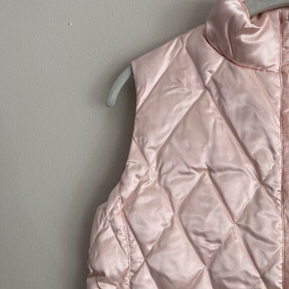 Lands End Pink Goose Down Insulated Puffer Vest Womens Size Small PETITE Ski - Picture 3 of 10